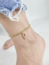 Load image into Gallery viewer, Crystal Zircon Tiny A Z Initial Letter Ankle Bracelet Alphabet Anklets