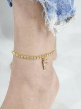 Load image into Gallery viewer, Crystal Zircon Tiny A Z Initial Letter Ankle Bracelet Alphabet Anklets