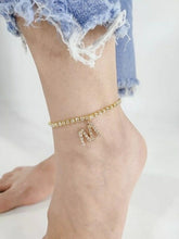 Load image into Gallery viewer, Crystal Zircon Tiny A Z Initial Letter Ankle Bracelet Alphabet Anklets