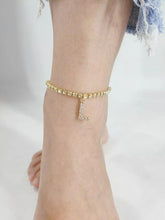 Load image into Gallery viewer, Crystal Zircon Tiny A Z Initial Letter Ankle Bracelet Alphabet Anklets