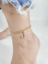 Load image into Gallery viewer, Crystal Zircon Tiny A Z Initial Letter Ankle Bracelet Alphabet Anklets