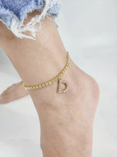 Load image into Gallery viewer, Crystal Zircon Tiny A Z Initial Letter Ankle Bracelet Alphabet Anklets