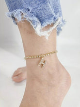 Load image into Gallery viewer, Crystal Zircon Tiny A Z Initial Letter Ankle Bracelet Alphabet Anklets