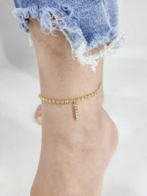 Load image into Gallery viewer, Crystal Zircon Tiny A Z Initial Letter Ankle Bracelet Alphabet Anklets