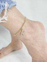 Load image into Gallery viewer, Crystal Zircon Tiny A Z Initial Letter Ankle Bracelet Alphabet Anklets