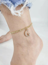 Load image into Gallery viewer, Crystal Zircon Tiny A Z Initial Letter Ankle Bracelet Alphabet Anklets