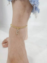 Load image into Gallery viewer, Crystal Zircon Tiny A Z Initial Letter Ankle Bracelet Alphabet Anklets