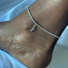 Load image into Gallery viewer, Crystal Zircon Tiny A Z Initial Letter Ankle Bracelet Alphabet Anklets