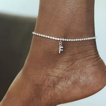 Load image into Gallery viewer, Crystal Zircon Tiny A Z Initial Letter Ankle Bracelet Alphabet Anklets