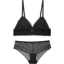 Load image into Gallery viewer, Cup triangle wire free sexy sleepwear retro embroidery contrast color