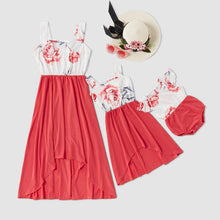 Load image into Gallery viewer, Cute Dress Mommy and Daughter Matching Clothes Fish Tail Floral Print