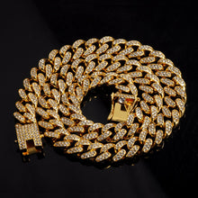 Load image into Gallery viewer, D&amp;Z 1 set 13 MM Cuban Chain 5 MM Tennis Chain Bling Iced Out