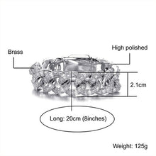 Load image into Gallery viewer, D&amp;Z New 21mm Iced Out Baguette Prong Cuban Link Bracelet Box Buckle