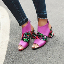 Load image into Gallery viewer, Women Stylish Print Sandals Boots Peep Toe Hook&amp;loop - Sophornlilly