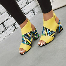 Load image into Gallery viewer, Women Stylish Print Sandals Boots Peep Toe Hook&amp;loop - Sophornlilly