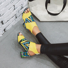 Load image into Gallery viewer, Women Stylish Print Sandals Boots Peep Toe Hook&amp;loop - Sophornlilly