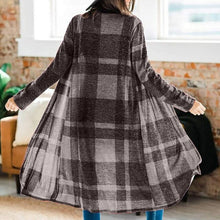 Load image into Gallery viewer, Women&#39;s Blouse Plaid Printing Jacket Long Sleeve Irregular