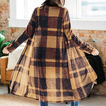 Load image into Gallery viewer, Women&#39;s Blouse Plaid Printing Jacket Long Sleeve Irregular