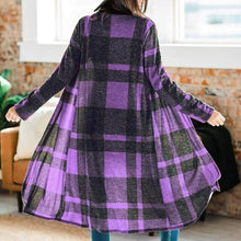 Load image into Gallery viewer, Women&#39;s Blouse Plaid Printing Jacket Long Sleeve Irregular