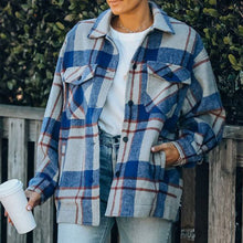 Load image into Gallery viewer, Women's New Jacket Casual Fashion Woolen Jacket Plaid Shirt