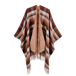 Women's Warm Jacket Shawl Wrap Cape Woolen Coat Winter