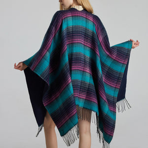 Women's Warm Jacket Shawl Wrap Cape Woolen Coat Winter