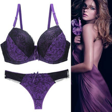 Load image into Gallery viewer, bar set push up lingerie women big size health lace underwire
