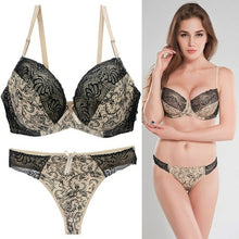 Load image into Gallery viewer, bar set push up lingerie women big size health lace underwire