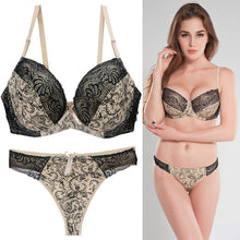 Load image into Gallery viewer, bar set push up lingerie women big size health lace underwire