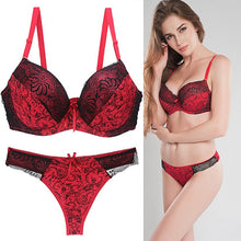 Load image into Gallery viewer, bar set push up lingerie women big size health lace underwire