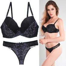 Load image into Gallery viewer, bar set push up lingerie women big size health lace underwire