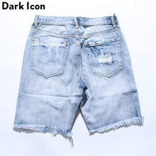 Load image into Gallery viewer, DARK ICON Denim Destroyed Shorts Men Summer Ripped Hip Hop Shorts