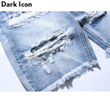 Load image into Gallery viewer, DARK ICON Denim Destroyed Shorts Men Summer Ripped Hip Hop Shorts