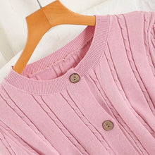 Load image into Gallery viewer, Women Knitted Short Sleeve Sweater Cardigan New Solid Color Round - Sophornlilly