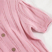 Load image into Gallery viewer, Women Knitted Short Sleeve Sweater Cardigan New Solid Color Round - Sophornlilly