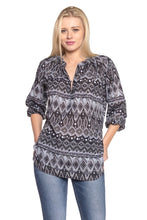 Load image into Gallery viewer, Women&#39;s 3/4 Three Quarter Sleeve Button Front Top