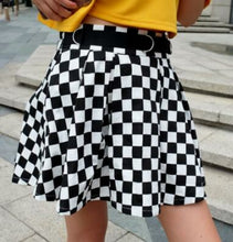 Load image into Gallery viewer, Pleated Checkerboard Skirts Womens Harajuku High Waisted