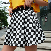 Load image into Gallery viewer, Pleated Checkerboard Skirts Womens Harajuku High Waisted