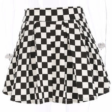 Load image into Gallery viewer, Pleated Checkerboard Skirts Womens Harajuku High Waisted