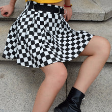 Load image into Gallery viewer, Pleated Checkerboard Skirts Womens Harajuku High Waisted