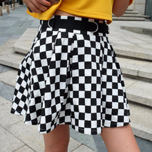 Load image into Gallery viewer, Pleated Checkerboard Skirts Womens Harajuku High Waisted