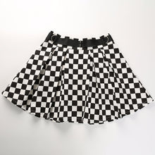 Load image into Gallery viewer, Pleated Checkerboard Skirts Womens Harajuku High Waisted
