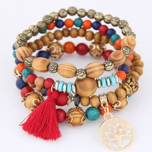 Load image into Gallery viewer, Bohemian Multicolor Crystal Beads Rope Bracelets