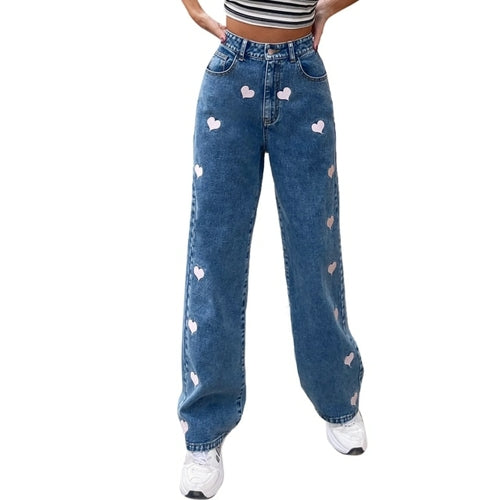 Women’s Pants  Hollow Out Casual Jeans High Waist