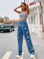 Women’s Pants  Hollow Out Casual Jeans High Waist