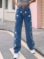 Women’s Pants  Hollow Out Casual Jeans High Waist