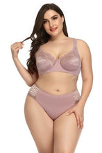Load image into Gallery viewer, Lace Bra Brief Set Plus Size Unlined Push Up Large Size Bra+Brief