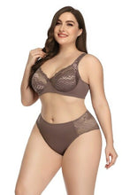 Load image into Gallery viewer, Lace Bra Brief Set Plus Size Unlined Push Up Large Size Bra+Brief