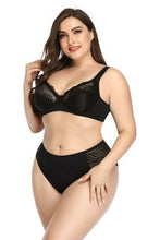 Load image into Gallery viewer, Lace Bra Brief Set Plus Size Unlined Push Up Large Size Bra+Brief