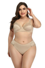 Load image into Gallery viewer, Lace Bra Brief Set Plus Size Unlined Push Up Large Size Bra+Brief